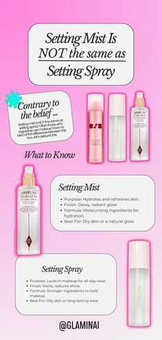 Setting Mist, Setting Spray, Makeup Skin Care, Skin Makeup