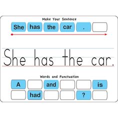 a worksheet with the words she has the car