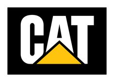 the cat logo is shown on a black background with orange and white letters that spell out cats