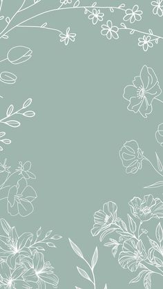 an abstract floral background with white flowers and leaves on a light green background, in shades of gray