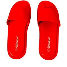 These Really Cute Platform Comfy Red Sandals Trendy Open Toe Sandals With Red Sole, Trendy Flat Sandals With Red Sole, Casual Red Open Toe Sandals, Trendy Red Round Toe Sandals, Casual Red Sandals For Summer, Summer Slip-on Sandals With Red Sole, Red Flat Slides For Spring, Red Flat Heel Sandals For Summer, Summer Sandals With Red Sole And Flat Heel