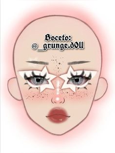 Makeup Drawing Template, Makeup Face Template, Star Eye Makeup, Makeup Sketch, Funky Makeup, Anime Eye Makeup, Vampire Bride, Punk Makeup, Makeup Drawing