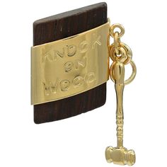 Very unusual 14K gold charm. Wood background with gold plaque and hammer.. "Knock on Wood." A rare find. Alice Kwartler has sold the finest antique gold & diamond jewelry and silver for over 40 years. Knock On Wood, Gold Charms, Gold Diamond Jewelry, Jewelry Lookbook, Fantasy Jewelry, Wood Jewellery, Unique Charms, Gold Charm, Vintage Charms