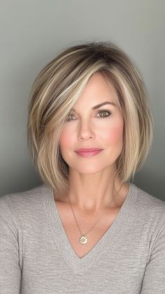 Short Hairstyles for Women Over 50 Short Medium Hair, Best Short Hairstyles, Grey Blonde, Copper Blonde, Hairstyles For Women Over 50, Silver Blonde, Copper Hair Color, Sleek Bob, Hair Bob