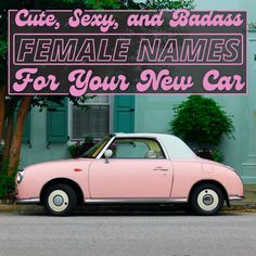 Car Names List, Car Names Ideas, Jeep Names, Car Names, Feminine Names, Truck Names, Pink Jeep, White Truck