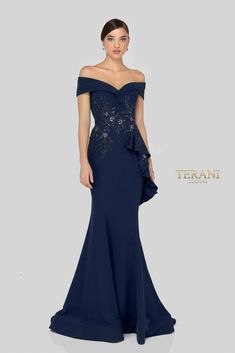 Terani Mother of the Bride Terani 1911M9339 Stylish Gown, Mnm Couture, Terani Couture, Embellished Gown, Dress Images, Mermaid Skirt, Mermaid Gown, Long Gown, Mother Of The Bride Dresses