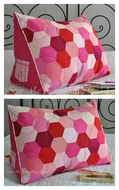 two pillows that have been made to look like hexagons