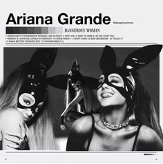 the front page of aria grande magazine with two women wearing bunny ears and masks on their faces