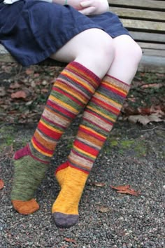 Fourth Doctor Socks: A Knitting Pattern Leg Socks, Striped Stockings, Knitted Socks, Rain Forest, Knee Socks, Knee High Socks, College Fashion, Cotton Socks