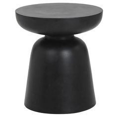 a black stool with a white background