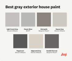 the best gray exterior house paint colors for your home or office, with different shades to choose from