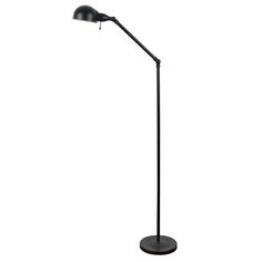 a black floor lamp on a white background