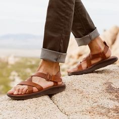 New Without The Box No Stains No Rips No Flaws Size 14 Men's Rust Color Leather Upper And Lining Smoke And Pet Free Home Teva Sandals Outfit, Tan Espadrilles, Mens Sandals Fashion, Mens Sandals Casual, Strappy Leather Sandals, Green Sandals, Sandals Outfit, Chaco Shoes