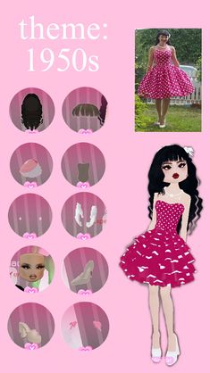 1950 Outfits, Decades Outfits, 1950’s Dress, 1950s Girl, 1950 Dress, Fashion Dress Up Games, 1950s Outfits, Roblox Game