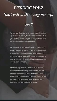 the wedding vows that will make everyone cry part 7, written in black and white