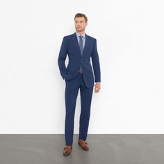 Mens Tailored Suits, Mens Tailor, Blue Suit Men, Blue Suit Wedding, Suits Clothing, Crisp White Shirt, Groom Suit, Three Piece Suit