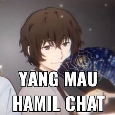 two anime characters with text that reads yang mau hamil chat