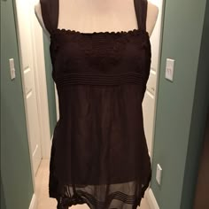 Dark Brown Silk Lingerie Strap Top With Embroidery At Bust & Hemline. New-Never Worn....Wrinkled Due To Storage. Smoke Free Size L Beetlejuice Fashion, Grunge Witch, Estilo Hippy, Outfit Pieces, Casual College Outfits, Grunge Fairycore, Soft Fashion, Estilo Hippie, Digital Closet