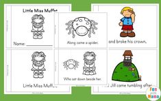 four little miss muffes worksheets for children to learn how to draw them