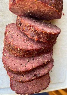 sliced up meatloaf sitting on top of a cutting board