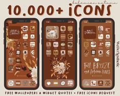 three iphones with the text $ 10, 000 + icons on each phone screen