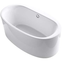 an oval shaped bathtub on a white background