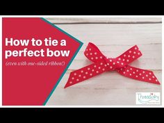 Here's a quick and easy method to tie a bow that works perfectly every time, even with one-sided ribbon! Great for adding some flair to your craft projects. Fabric Bow Tutorial, Diy Gift Bow, Ribbon Bow Tutorial, Christmas Decorations Diy Crafts, Make A Bow, Sewing Projects Free, Perfect Bow