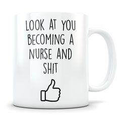 Great future Nurse gift for school students or recent Nursing School graduates. Perfect as a Birthday gift, Christmas present, or simply as a congratulations! This funny inexpensive gift idea makes the perfect choice for putting a smile on someone's face. The recipient of this mug will get a great laugh and enjoy seeing this great design every time they pour themselves a cup of coffee or tea. - Design professionally printed on both sides of the mug so that everyone can see the awesome graphic wh Air Force Graduation Gift, Masters Graduation Gift, Gifts For Expecting Dads, Law School Graduation Gift, Graduation Gifts For Guys, Phd Gifts, Navy Gifts, Lawyer Gifts, Tea Design