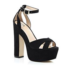 Forever 21 Trendy Ankle Strap Heels, Casual Chunky Platform High-heel Sandals, Purple Ankle Strap Heels With 4-inch Heel, Purple 4-inch Heel Ankle Strap Heels, Black Ankle-high Heels With Chunky Platform, Black Block Heel Sandals, Block Heel Platform Sandals, Hak Tinggi, Black Block Heels