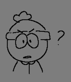 a person with glasses is looking at the question mark on their face, which appears to be confused