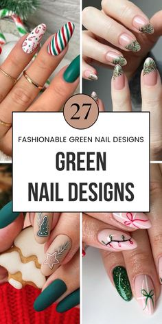 Try these 27 short acrylic green nail designs for a trendy, fresh look! Combining cute and masc elements with a splash of gold, these nails are perfect for any occasion. The French almond styles offer a classy edge, while celestial or non-floral designs keep it modern. Save to your "Acrylic Nails" board for more inspiration! French Almond Tips, Gold And Green Nails, Clover Nails, Nail Designs Green, French Almond Nails, Forest Green Nails, Almond Tips, Green Christmas Nails