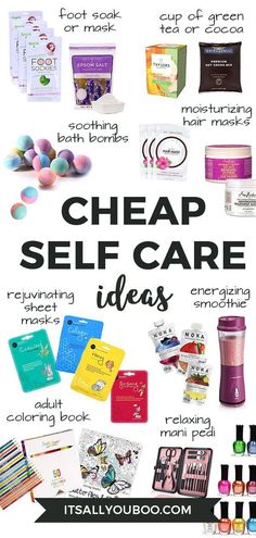 Ready to practice self-care, but not sure where to start? Click here for 12 affordable self-care ideas all under $20. You can love yourself with these DIY self-care activities perfect for women and for moms. #SelfCareIdeas #SelfCare #LoveYourself #SelfLoveTips #SelfLove #SelfCareForMoms #BodyMindSpirit #Wellness #SelfCompassion #Routine #QualityTime #ButFirstCoffee #MeTime #HealthyMind #FindYourBalance #QuietDay #BusyMom #MomLife #StressRelief #Relaxation Self Care Brunch Ideas, Self Care Items Ideas, Self Care Projects Ideas, Self Care Kit Diy Gift Ideas, Self Care Bags For Women, Self Care Bag Ideas, Self Care Crafts Diy, Self Care Kits Diy, Self Care Necessities