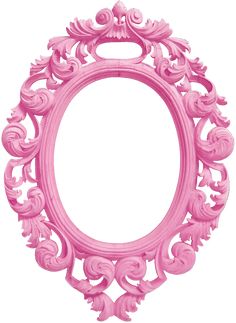 a pink frame with an ornate design on it