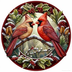 Winter Sign, Cardinal Sign, DCO-00423, Sign For Wreath, 10 Round Metal Sign - DecoExchange® Round Christmas Pictures, Cardinal Birds Art, Christmas Critters, Winter Gnomes, Rooster Kitchen Decor, Small Easel, Watercolor Clouds, Wreath Signs, Easter Sign