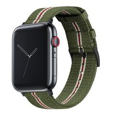 PRICES MAY VARY. Material: Ballistic nylon Hardware: Brushed 316L stainless steel or Black PVD, Solid Tang Our Two-piece military style watch bands compatible with Apple Watch bands are sure to add character and comfort to any Apple Watch. Our nylon straps are water-resistant, colorfast, and feature two nylon keeper loops for a more comfortable fit. Quick-release spring bar mechanism allows for the use of multiple bands across a single set of Apple Watch Adapters. Adapters accommodate any 22mm b Military Style Watches, Leather Watch Roll, Horween Leather, Apple Watch Case, G Shock Watches, Apple Watch Models, Apple Watch Series 1, Military Style, Black Stainless Steel