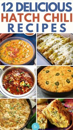 twelve delicious hatch chili recipes with the title overlay