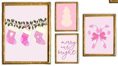 Christmas Pink Room Decor, Cute Pink Christmas, Christmas Printable Wall Art, Xmas Art, Pink Room Decor, Wall Art Pink, Holiday Wall Art, Christmas Printable, Art Cute