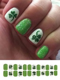 Nail Shapes:Square \nColor:Multicolor \nType:Color Nails \nPattern Type:Graphic \nPattern Type:Plants \nFinish:Glossy \nFestivals:Valentine's Day \n Nail Art Vert, Irish Nails, Birthday Nail Art