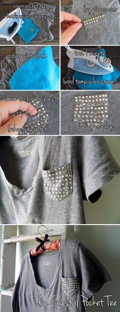 the instructions for how to sew a t - shirt with studding on it