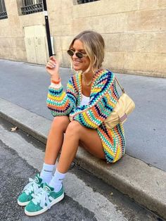 Colorful Striped Knitted Cardigan – Luxandluxy Look Winter, Aesthetic Hiking, Streetwear Sweater, Auto Design, Hiking Aesthetic, Hiking Quotes, Hiking Fashion, Mode Boho, Stylish Sweaters