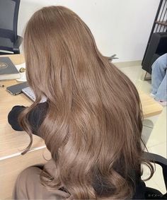 8.3 Hair Color, Cute Haircolor Ideas Brown, Nescafe Hair Color, Milk Coffee Hair Color, Brown Milk Tea Hair Color, Russian Hair Color, Dust Hair Color, Milky Brown Hair Korean, Hazel Beige Hair