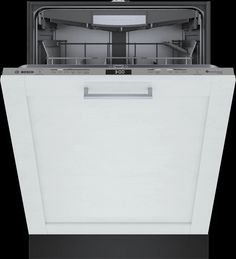 an empty dishwasher is shown with the door open and no dishes in it