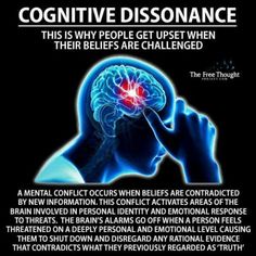 a person with their head in his hands and the words, cognitive dissonance