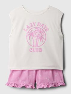 Kids Recycled PJ Shorts Set | Gap Pj Shorts Set, Pajama Tank Top, Tank Top And Shorts, Top And Shorts Set, Pj Shorts, Short Pj Set, Soft Pajamas, Gap Kids, Reduce Waste