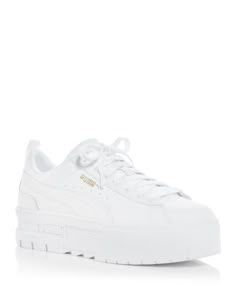 Puma Women's Mayze Classic Platform Low Top Sneakers Puma Mayze Platform, Shoes Puma Women, Platform White Shoes, Trendy Platform Sneakers, Puma Platform Sneakers Outfit, Platform Sneakers Outfit Summer, Puma Mayze Outfits, Shoe Ideas For Women, Platform Puma Sneakers