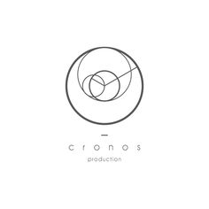 the logo for cronos production, which is designed in black and white with a circular