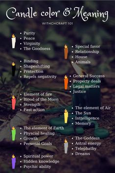 Witchcraft Candle Magic, Witchcraft Meaning, Color And Meaning, Candle Color Meanings, Witchcraft Candles, Witch Candles