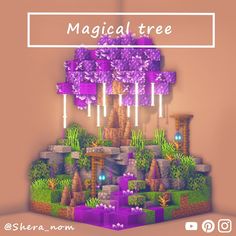 an animated image of a purple tree with the words,'magic tree'above it