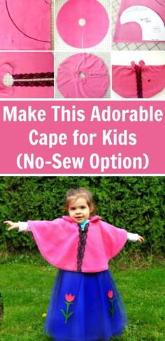 Cape For Kids, No Sew Cape, Diy Cape, Holiday Hand Towels, Sewing Easy, Dress Cape, Frozen Costume, Capes For Kids