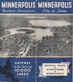 an aerial view of minneapolis, minnesota and the city of lakes with information about it